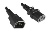 IEC-kabel met extra grote doorsnede van 1,5mm², C13 naar C14, verlenging, VDE, zwart, 3m