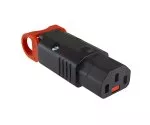 IEC-LOCK IEC60320-C13 plug with locking mechanism mountable connector
