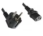 Síťový kabel s mimořádně velkým průřezem 1,5 mm², CEE 7/7 90° na C13, certifikovaný VDE, černý, 1,80 m
