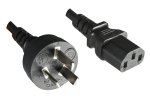 Netzkabel Argentinien Typ I auf C13, 0,75mm², Zulassung: UL de ARG, schwarz, Länge 1,80m