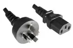 Power cable Australia type I to C13, 1mm², 5m AUS 3pin type I/IEC 60320-C13, SAA, black