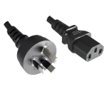 Netzkabel Australien Typ I auf C13, 1mm², AUS 3pin Typ I/IEC 60320-C13, SAA, schwarz, Länge 5m