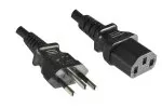 Kabel zasilający Brazil typ N do C13, 1mm², INMETRO, czarny, długość 3.00m