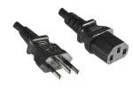 Power cable Brazil type N to C13, 0,75mm², INMETRO, black, length 1,80m