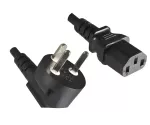 Kabel sieciowy Dania typ K 90° do C13, 1mm², homologacja: DEMKO, czarny, długość 5.00m