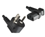 Cabo de rede Dinamarca tipo K 90° para C13 90°, 0,75 mm², aprovações: VDE/DEMKO, preto, comprimento 1,80m