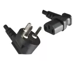 Kabel sieciowy Dania typu K 90° do C13 90°, 0,75 mm², zatwierdzenia: VDE/DEMKO, czarny, długość 1,80m