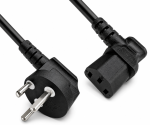 Cablu de rețea Danemarca tip K 90° la C13 90°, 0,75mm², omologări: VDE/DEMKO, negru, lungime 1,80m
