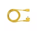 Kabel sieciowy Europa CEE 7/7 90° do C13, 0,75 mm², VDE, żółty, długość 1,80 m