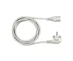 Kabel sieciowy Europa CEE 7/7 90° do C13, 0,75 mm², VDE, szary, długość 1,80 m