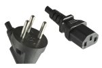 Cable de alimentación Israel tipo H a C13, 0,75 mm², homologación: SII, negro, longitud 1,80 m
