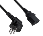 Netzkabel Israel Typ H auf C13, 0,75mm², Zulassung: SII, schwarz, Länge 1,80m