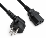 Mains cable Israel type H to C13, 0.75mm², approval: SII, black, length 1.80m