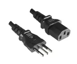 Mains cable Italy type L to C13, 1mm², approval: IMQ, black, length 3.00m