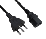 Netzkabel Italien Typ L auf C13, 0,75mm², Zulassung: IMQ, schwarz, Länge 1,80m