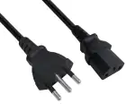Netzkabel Italien Typ L auf C13, 0,75mm², Zulassung: IMQ, schwarz, Länge 1,80m