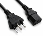 Netkabel Italië type L naar C13, 0,75mm², goedgekeurd: IMQ, zwart, lengte 1,80m