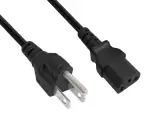 Mains cable Japan type B to C13, 0.75mm², approvals: JET/PSE, VCTF, black, length 1.80m