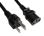 Netzkabel HYBRID Japan/Amerika USA Typ B auf C13, AWG18, VCTF/SJT, Zulassungen: PSE/JET/UL, schwarz, Länge 1,80m