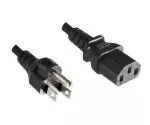 Power cable HYBRID Japan/America USA type B to C13, AWG18, VCTF/SJT, approvals: PSE/JET/UL, black, length 1.80m