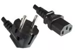 Power cable Korea type CEE 7/4 to C13, 1mm², approval: KTL, black, length 5,00m