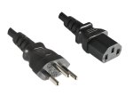 Mains cable Switzerland LSZH type J (partially insulated) to C13, 1mm², approval: SEV, black, length 2.00m