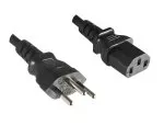Mains cable Switzerland LSZH type J (partially insulated) to C13, 1mm², approval: SEV, black, length 2.00m