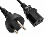 Cablu de alimentare Thailanda, tip O la C13, 0,75 mm², 1,8 m, THA 3 pini, tip O/IEC 60320-C13, TIS, negru