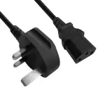 Cavo di rete Inghilterra UK tipo G 10A a C13, 0,75mm², approvato: ASTA /SASO /HK e Singapore SM, nero, lunghezza 1,00m