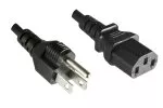 Power cable America USA NEMA 5-15P, type B to C13, AWG18, SVT, approvals: UL/CSA, black, length 5.00m
