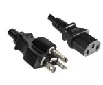 Mains cable America USA NEMA 6-20P to C13, SJT 14/3C 105°C, black, length 2.00m