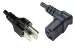 Power cable America USA NEMA 5-15P, type B to C13 90°, AWG18, SVT, approvals: UL/CSA, black, length 1.80m