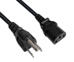 Netzkabel Amerika USA NEMA 5 - 15P, Typ B auf C13, AWG18, SVT, Zulassungen: UL/CSA, schwarz, Länge 1,00m