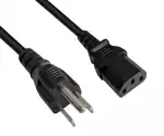 Netzkabel Amerika USA NEMA 5 - 15P, Typ B auf C13, AWG18, SVT, Zulassungen: UL/CSA, schwarz, Länge 1,00m
