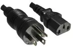 Cable de alimentación America USA Tipo B US NEMA 5-15P a C13, GRADO HOSPITALARIO, AWG18, SJT, UL, CSA, longitud 1,80m