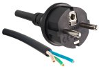 Netzkabel Gummi/Neopren 1.5 mm², CEE 7/7, Open-End 3cm abgemantelt, H07RN-F 3G, Länge 5,00m