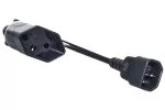 Kabel sieciowy Szwajcaria typu J do C14, 0,75 mm², homologacja: SEV, czarny, długość 0,30 m