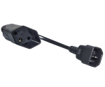 Mains cable Switzerland type J to C14, 0.75mm², approval: SEV, black, length 0.30m