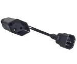Síťový kabel Švýcarsko typ J na C14, 0,75 mm², homologace: SEV, černý, délka 0,30 m