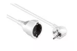 Protective contact extension cable, 1.5mm², 2m, CEE 7/7 90° to CEE 7/3, plug to socket, white