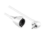 Schutzkontakt-Verlängerungskabel 1,5mm², CEE 7/7 90° auf CEE 7/3, Stecker auf Buchse, weiß, Länge 5m
