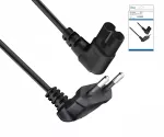 Netzkabel Eurostecker gewinkelt, beide Stecker gewinkelt für z.B. TV Geräte, schwarz, DINIC Box mit Euroloch, 5m