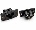 DINIC IEC 60320-C6 Einbaubuchse zum Schrauben, 2,5 A, 250 V~, Bulk Verpackung
