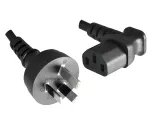 Kabel zasilający Australia typ I do C13 90°, 0,75 mm², SAA, czarny, długość 1,80 m
