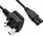 Καλώδιο δικτύου Αγγλίας τύπου G 3A έως C7, 0.75mm², έγκριση: BSI, UKCA, μαύρο, μήκος 1.80m