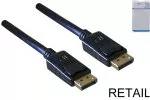 Cable DisplayPort, 2x clavija DP, estandarizado VESA, versión 1.3, 5K3K, negro, longitud 2,00m, blíster DINIC