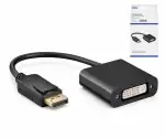Adattatore DINIC 1.2 DisplayPort a DVI-D, spina DP - presa DVI 1080p max.(1920x1200 60Hz)nero, scatola DINIC con foro Euro, 0,15m