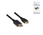 DisplayPort-HDMI-kaapeli, DP 20-nastainen HDMI-pistokkeeseen, max. resoluutio 1920x1080p 60Hz:n taajuudella, musta, 1,00 m, DINIC-laatikko