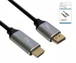 DINIC Premium Displayport to HDMI cable, 2m 4K@60Hz, 3D, HDR, 1x DP to 1x HDMI plug, box