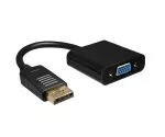 DINIC adapter, DisplayPort to VGA, DP male to VGA female, black, DINIC box with Euro hole, 15cm